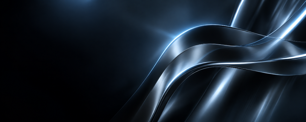 Abstract Dark Chrome 3D Form
